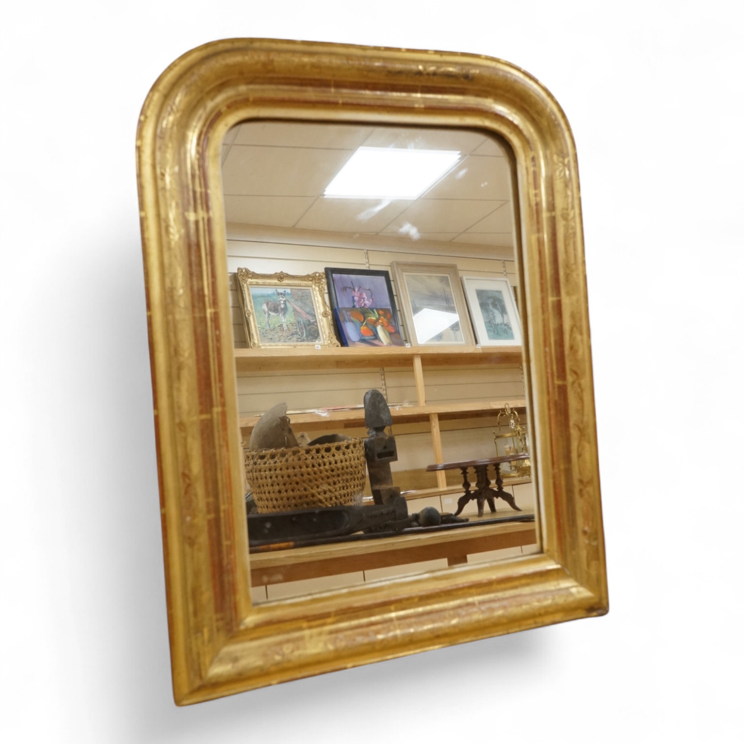 A Louis Philippe giltwood wall mirror, 54 x 42cm